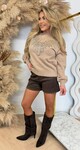 LUXURY GLITZ SWEAT 226 TAUPE LUXURY GLITZ SWEAT 226 TAUPE