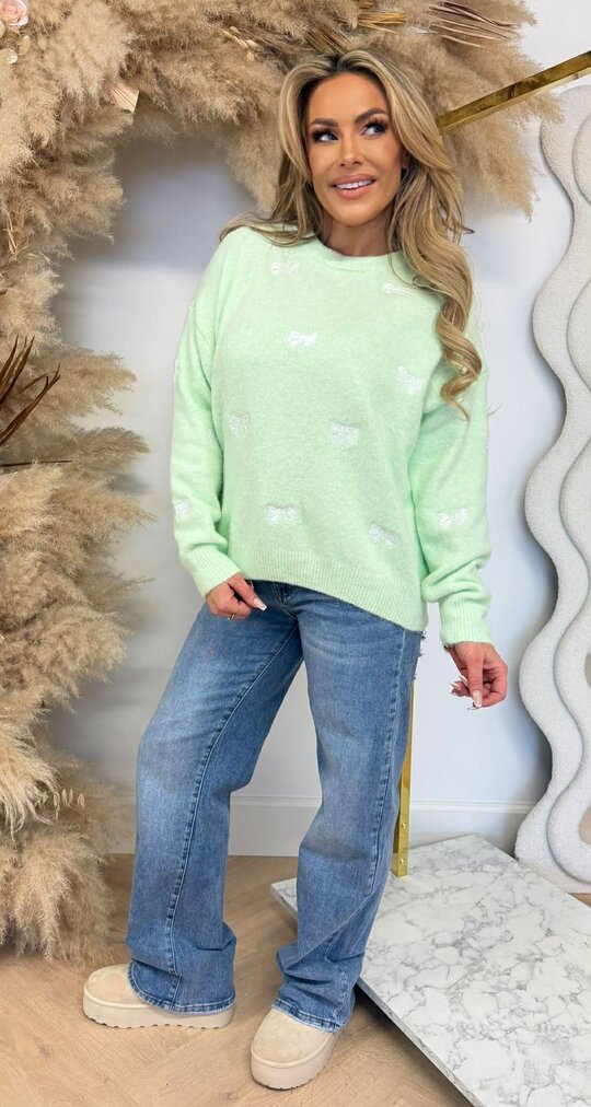 PASTEL BOW SWEAT 1057 MINT PASTEL BOW SWEAT 1057 MINT