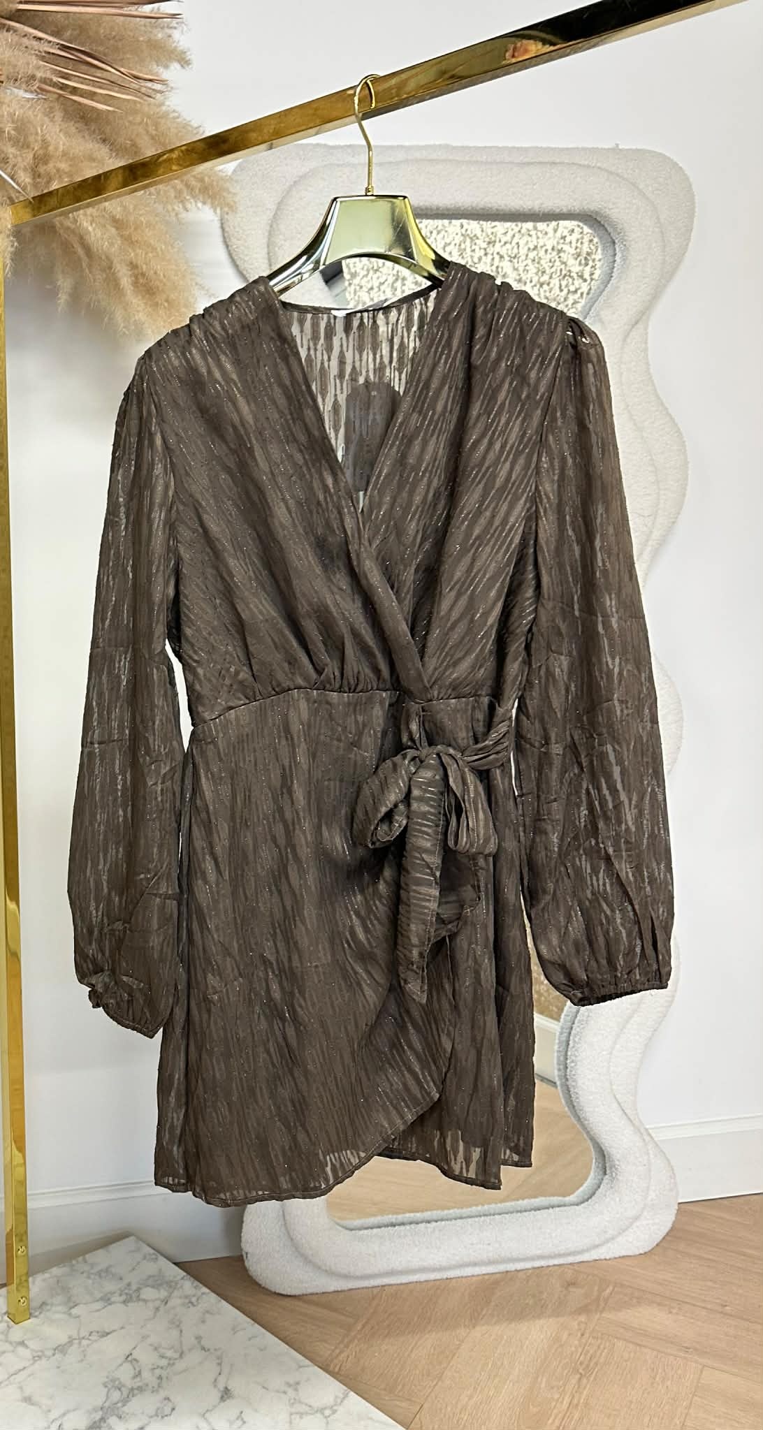 OMSLAG GLITTER DRESS 5486-2 COFFEE OMSLAG GLITTER DRESS 5486-2 COFFEE