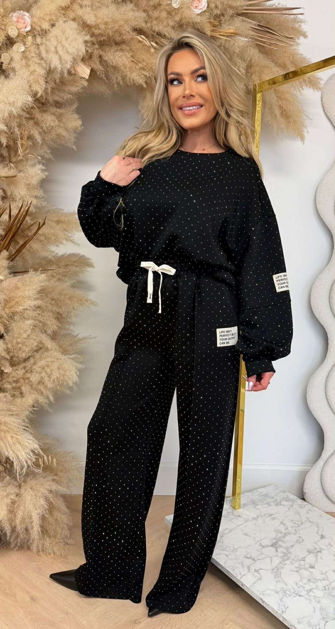 GLITTER EMBLEEM SET BLACK