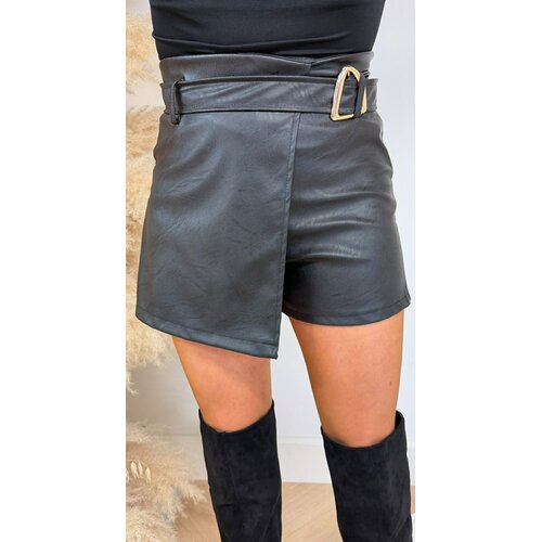 BELT VEGAN LEATHER SKORT BLACK BELT VEGAN LEATHER SKORT BLACK