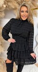 XMAS SHINY RUFFLE DRESS 4609 BLACK XMAS SHINY RUFFLE DRESS 4609 BLACK