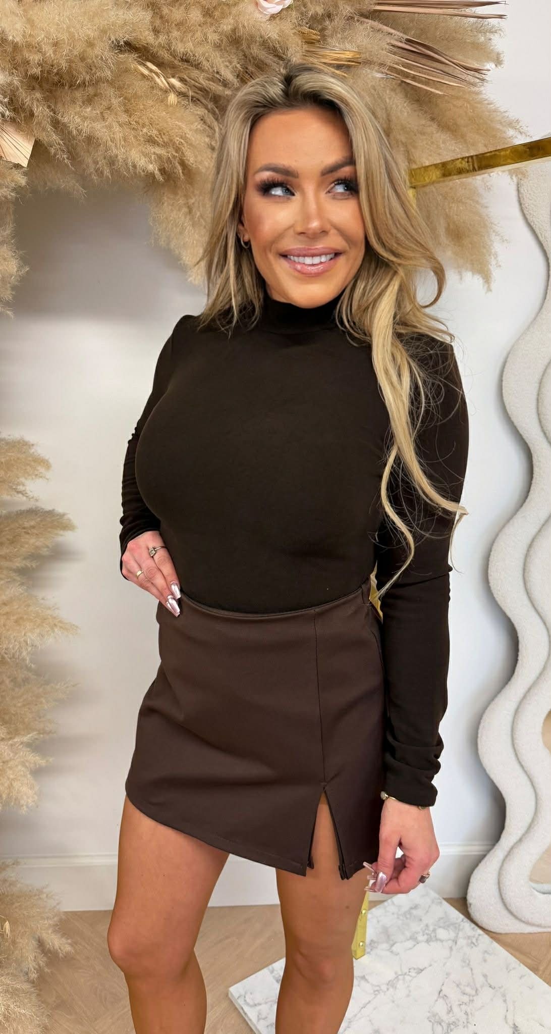 BY SWAN FLEECE TOP 10112 COFFEE