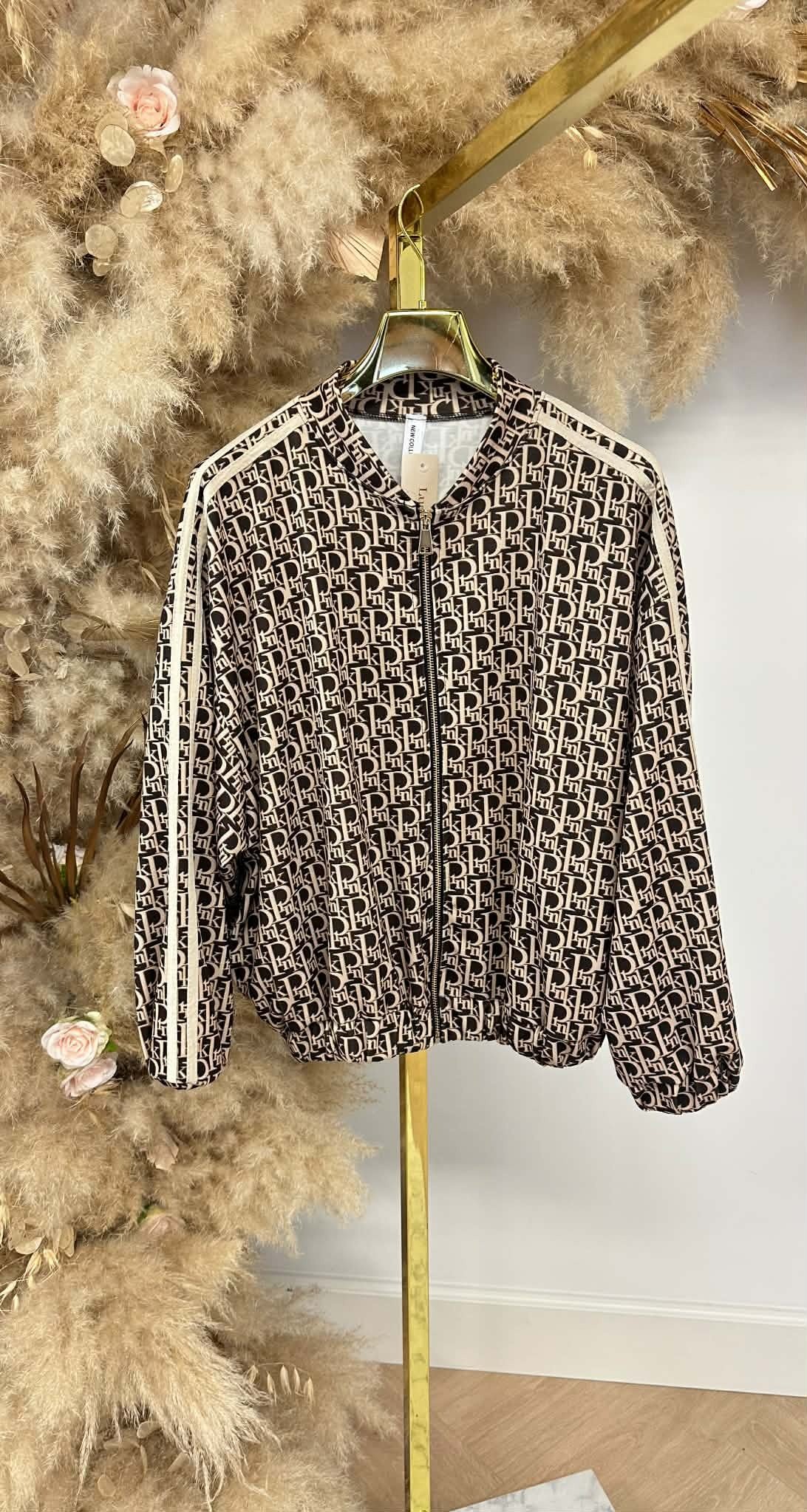 AMAZING LOGO PINK ZIP JACKET BEIGE