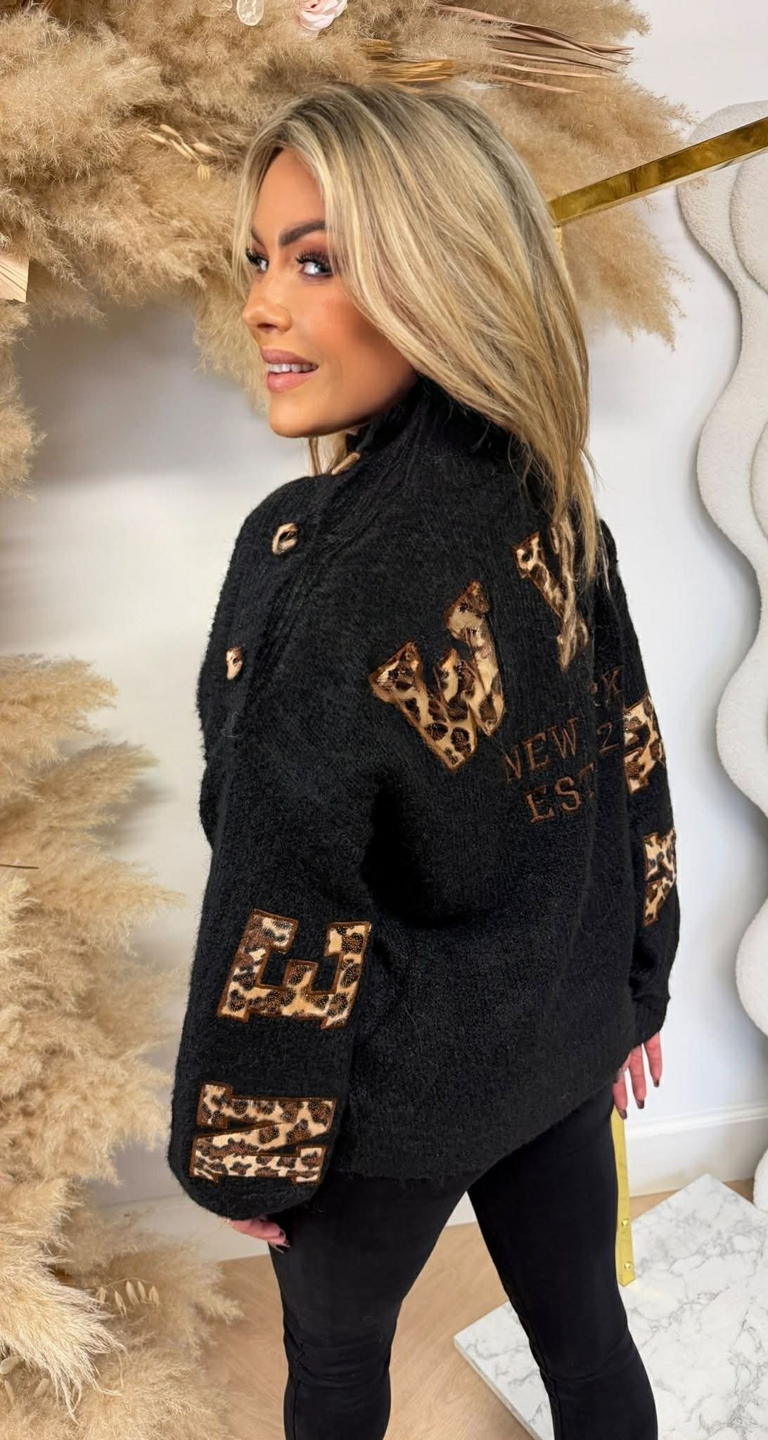 LEO BUTTON SHINE SWEAT 7513 BLACK