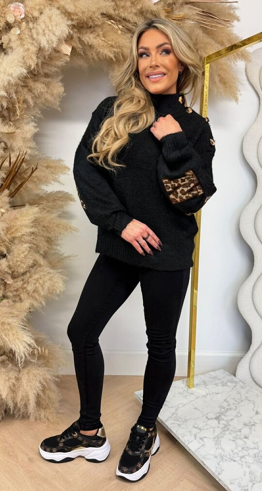 LEO BUTTON SHINE SWEAT 7513 BLACK LEO BUTTON SHINE SWEAT 7513 BLACK