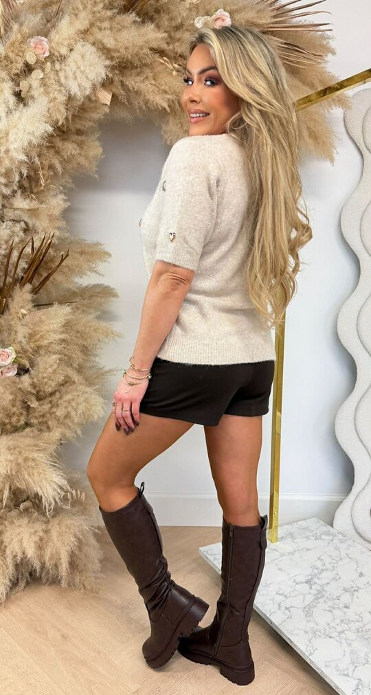 BESTSELLER HARTJES KNITTED SHIRT 1076 TAUPE BESTSELLER HARTJES KNITTED SHIRT 1076 TAUPE