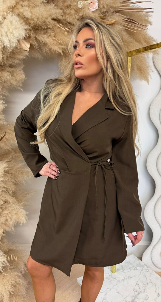 LUCY OMSLAG BLAZER DRESS CHOCO LUCY OMSLAG BLAZER DRESS CHOCO