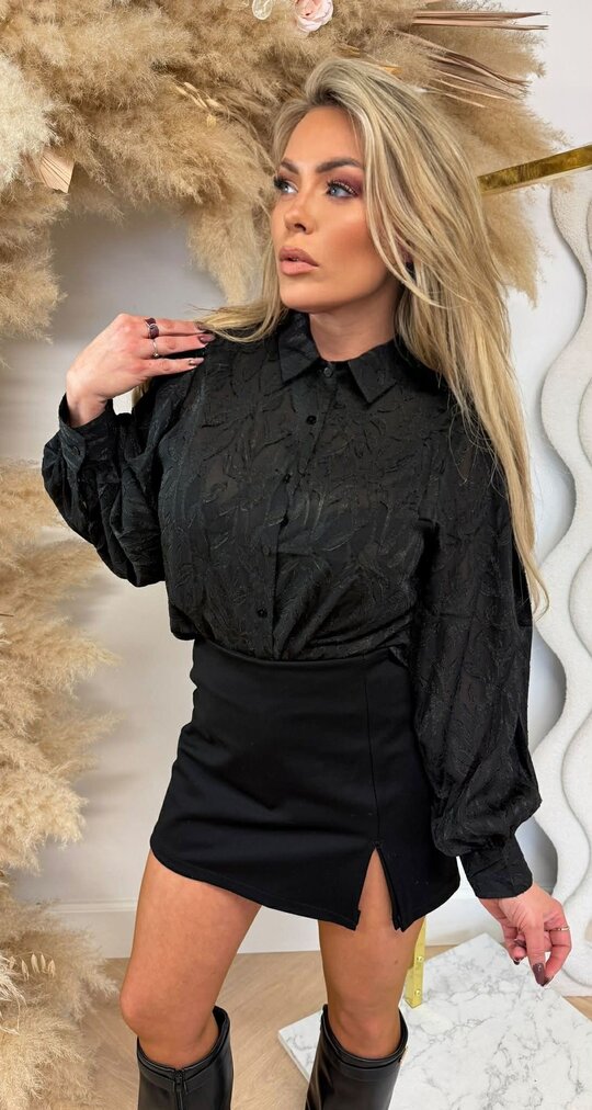 FALL PRINT BLOUSE 5270A BLACK FALL PRINT BLOUSE 5270A BLACK