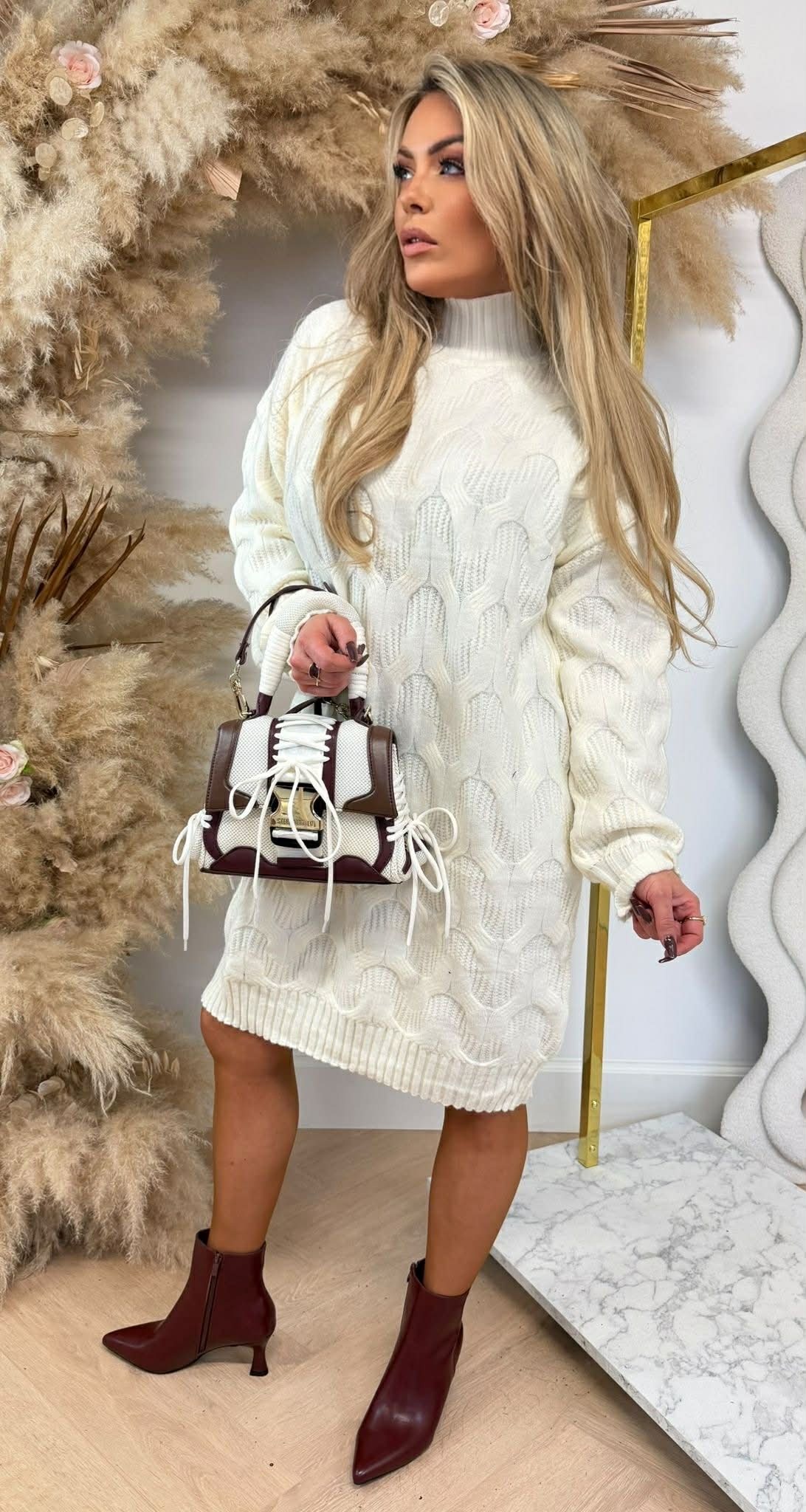 KABEL OVERSIZED DRESS 5566 CREME