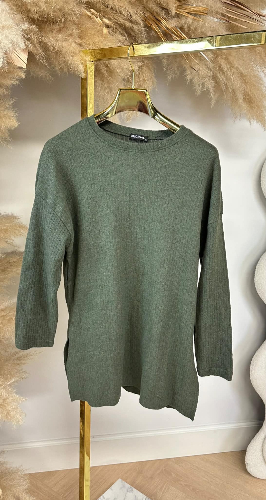 OVERSIZED RIB LONGSLEEVE ARMYGREEN