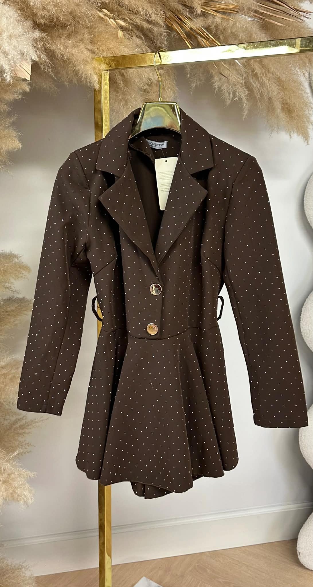 GLITTERPLAYSUIT ZONDER BELT CHOCO