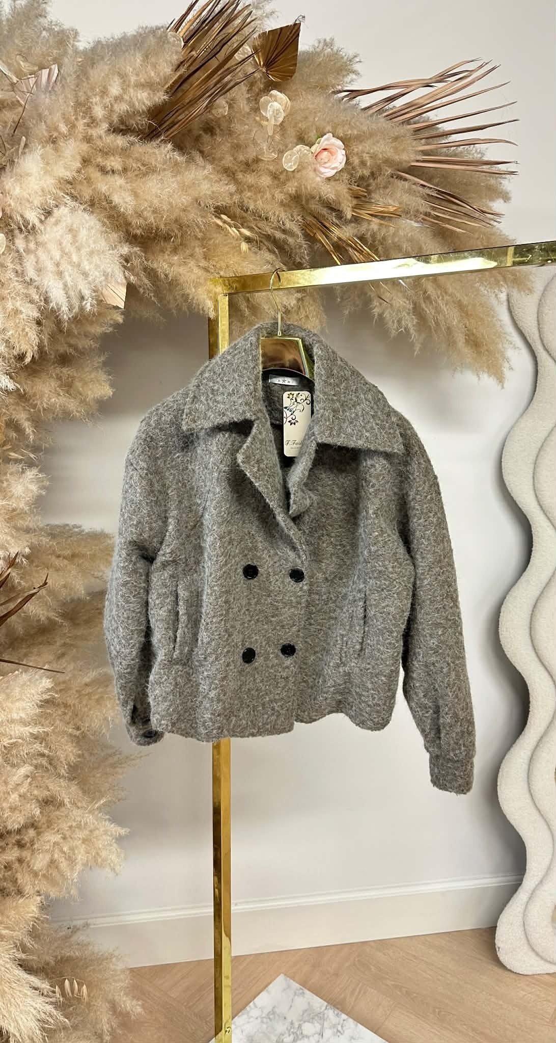 NINE TEDDY COAT TAUPE