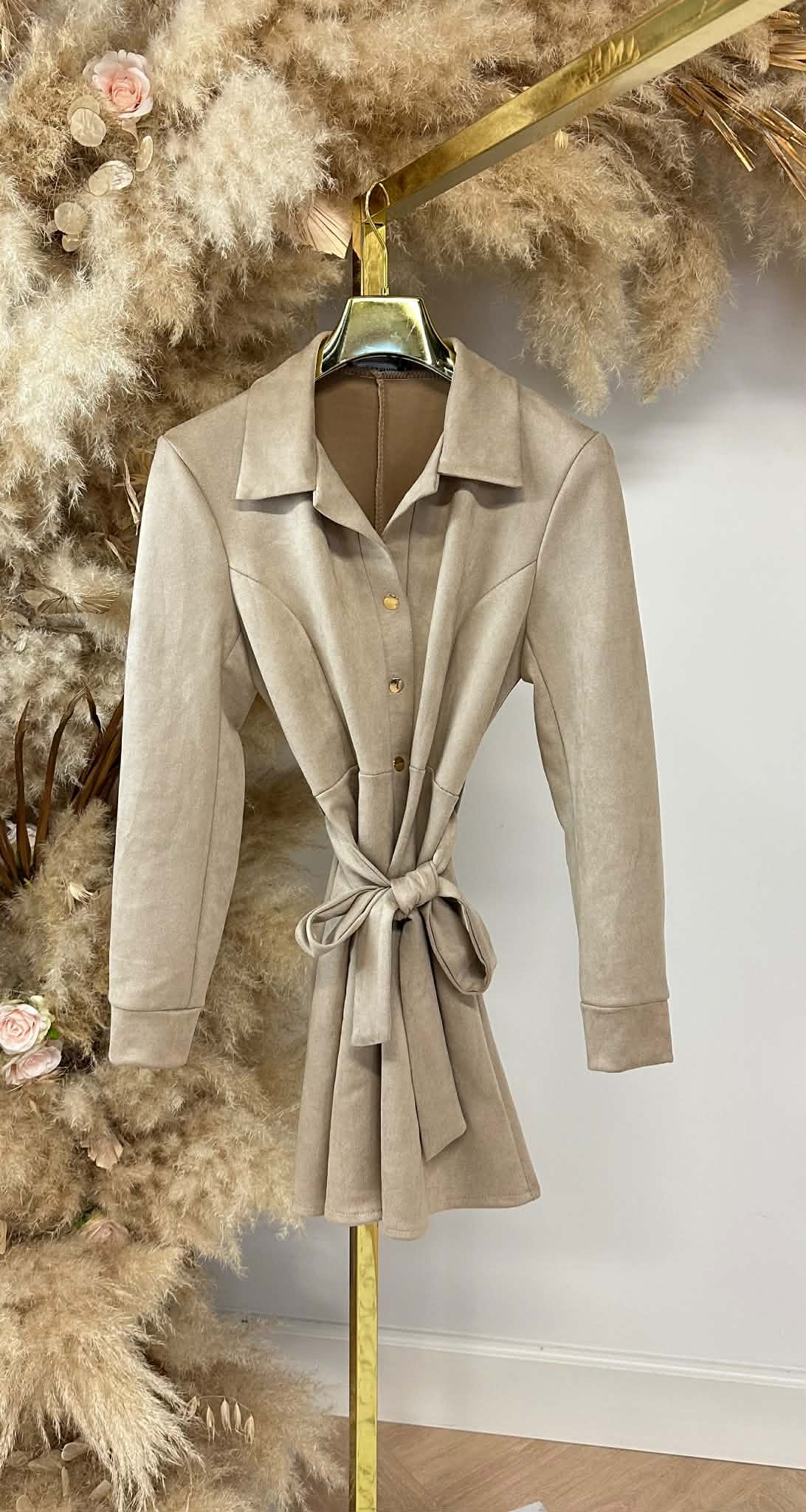 SUEDINE LUS DRESS BEIGE SUEDINE LUS DRESS BEIGE