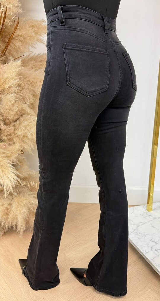 FLARED STRETCH JEANS 6141-4 DARKGREY FLARED STRETCH JEANS 6141-4 DARKGREY