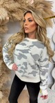 ACTIE SWEAT COW MINI SEQUIN SWEAT 3831213 OFFWHITE/GREY ACTIE SWEAT COW MINI SEQUIN SWEAT 3831213 OFFWHITE/GREY