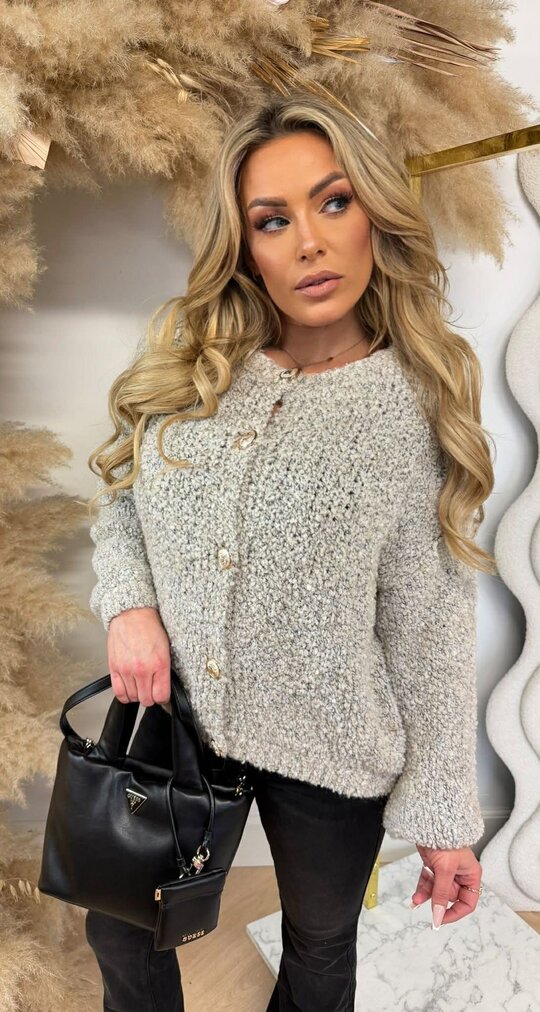 TEDDY FLUFFY BUTTON VEST BEIGE TEDDY FLUFFY BUTTON VEST BEIGE