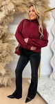 CROPPED BALLOON SLEEVE SWEAT BURGUNDY CROPPED BALLOON SLEEVE SWEAT BURGUNDY