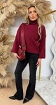 CROPPED BALLOON SLEEVE SWEAT BURGUNDY CROPPED BALLOON SLEEVE SWEAT BURGUNDY