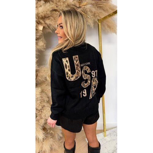 USA LEO/SEQUIN SWEAT 10422 BLACK USA LEO/SEQUIN SWEAT 10422 BLACK