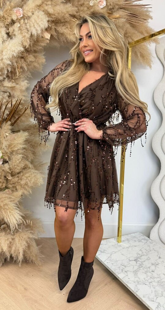 PARTY PAILLETTEN DRESS 1195 CHOCO PARTY PAILLETTEN DRESS 1195 CHOCO