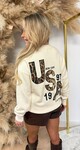 USA LEO/SEQUIN SWEAT 10422 BEIGE USA LEO/SEQUIN SWEAT 10422 BEIGE