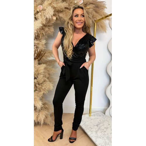 DISCO RUFFLE JUMPSUIT BLACK DISCO RUFFLE JUMPSUIT BLACK
