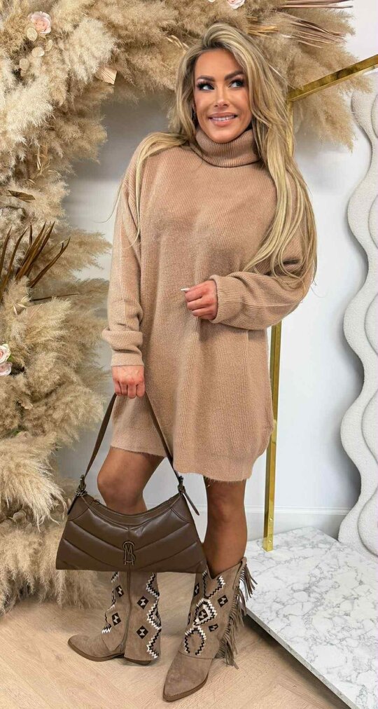 MILANO KOL DRESS 619-18 BEIGE MILANO KOL DRESS 619-18 BEIGE