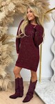 KIRA SPARKLING LONG SWEAT BORDEAUX KIRA SPARKLING LONG SWEAT BORDEAUX