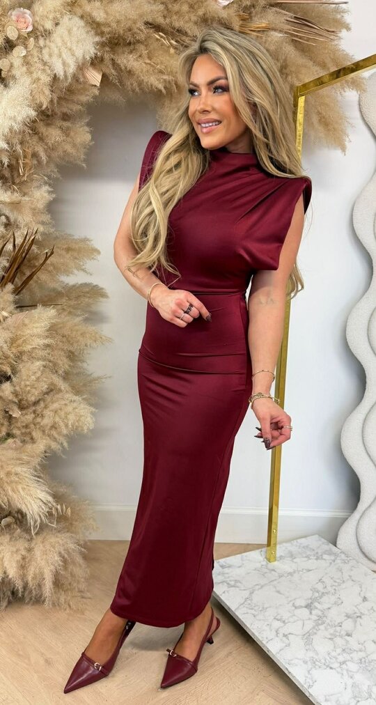 YARA SATIN MAXI DRESS BORDEAUX YARA SATIN MAXI DRESS BORDEAUX