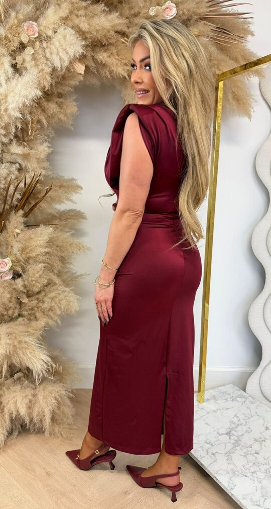 YARA SATIN MAXI DRESS BORDEAUX YARA SATIN MAXI DRESS BORDEAUX