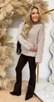 BUTTON SLEEVE SWEAT 25003 TAUPE BUTTON SLEEVE SWEAT 25003 TAUPE