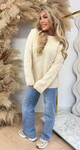 BUTTON SLEEVE SWEAT 25003 BEIGE BUTTON SLEEVE SWEAT 25003 BEIGE