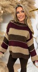 STRIPE LUREX STIKSEL TRUI CHOCO/BORDEAUX STRIPE LUREX STIKSEL TRUI CHOCO/BORDEAUX