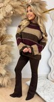 STRIPE LUREX STIKSEL TRUI CHOCO/BORDEAUX STRIPE LUREX STIKSEL TRUI CHOCO/BORDEAUX