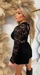 NOLA LACE FLARED MOUW TOP BLACK NOLA LACE FLARED MOUW TOP BLACK