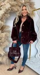 FAUX FUR JACKET 1096 WINE FAUX FUR JACKET 1096 WINE