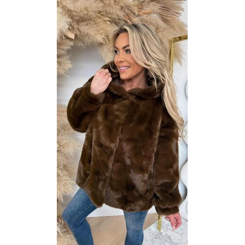 FAUX FUR JACKET 1096 COFFEE
