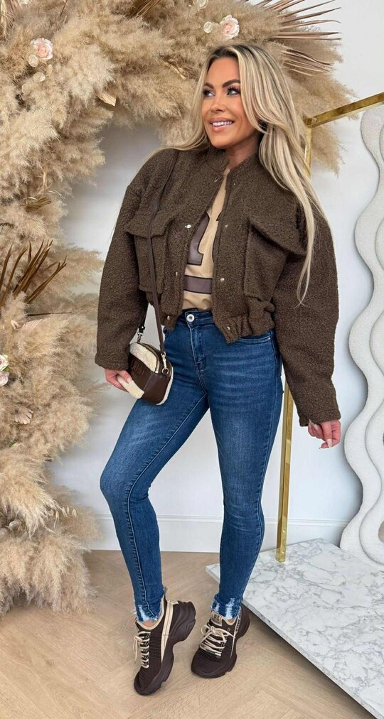 TEDDY BOMBER JACKET CHOCO TEDDY BOMBER JACKET CHOCO