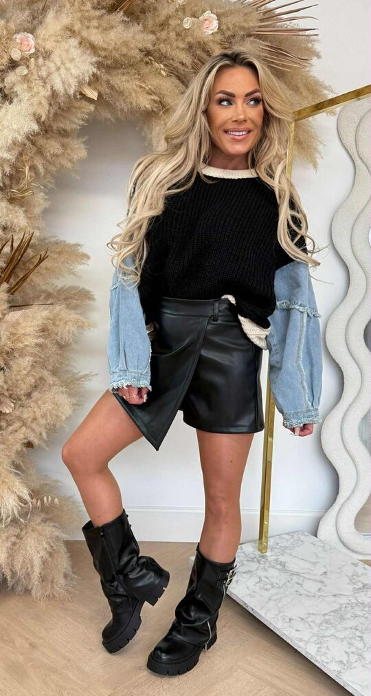 DENIM SLEEVE TRUI 7125 BLACK DENIM SLEEVE TRUI 7125 BLACK