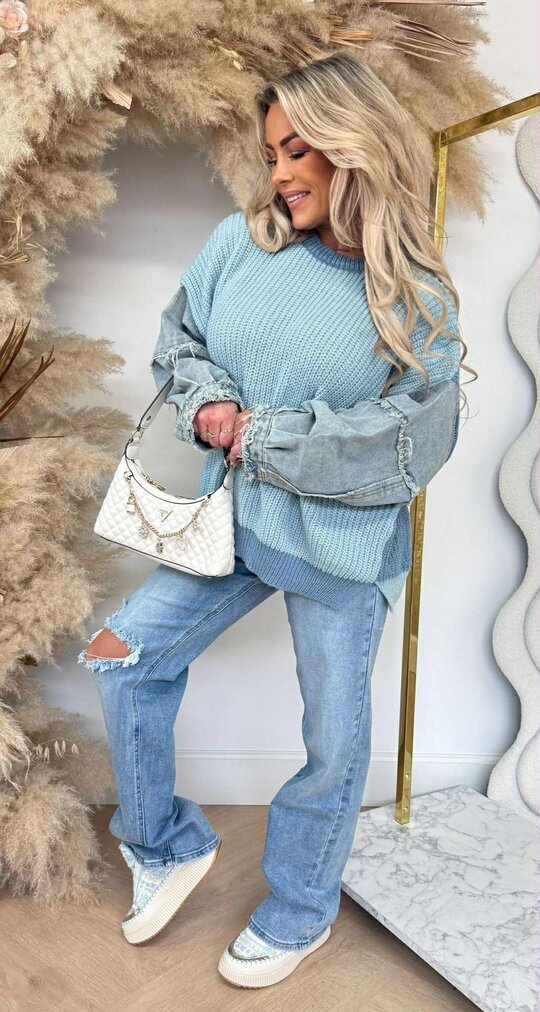 DENIM SLEEVE TRUI 7125 BLUE DENIM SLEEVE TRUI 7125 BLUE