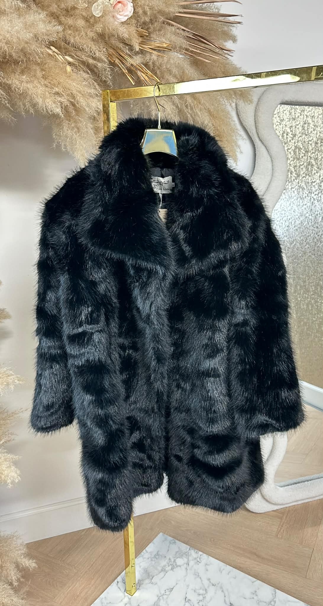 SISSY FAKE FUR COAT 282 BLACK SISSY FAKE FUR COAT 282 BLACK