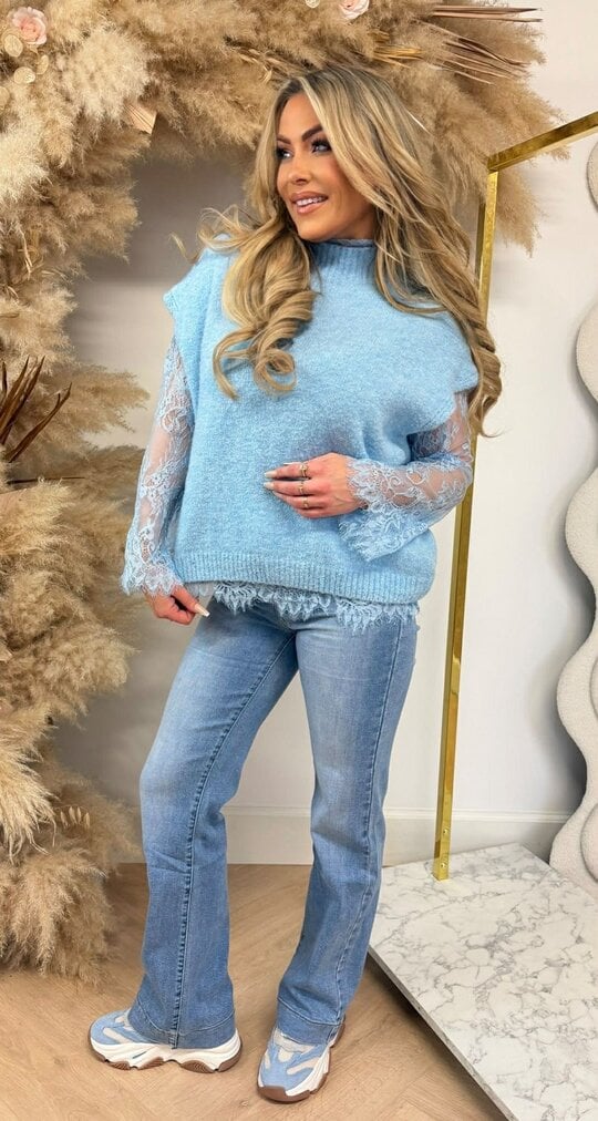 LULA SPENCER MET LACE SLEEVES 8322 BLUE