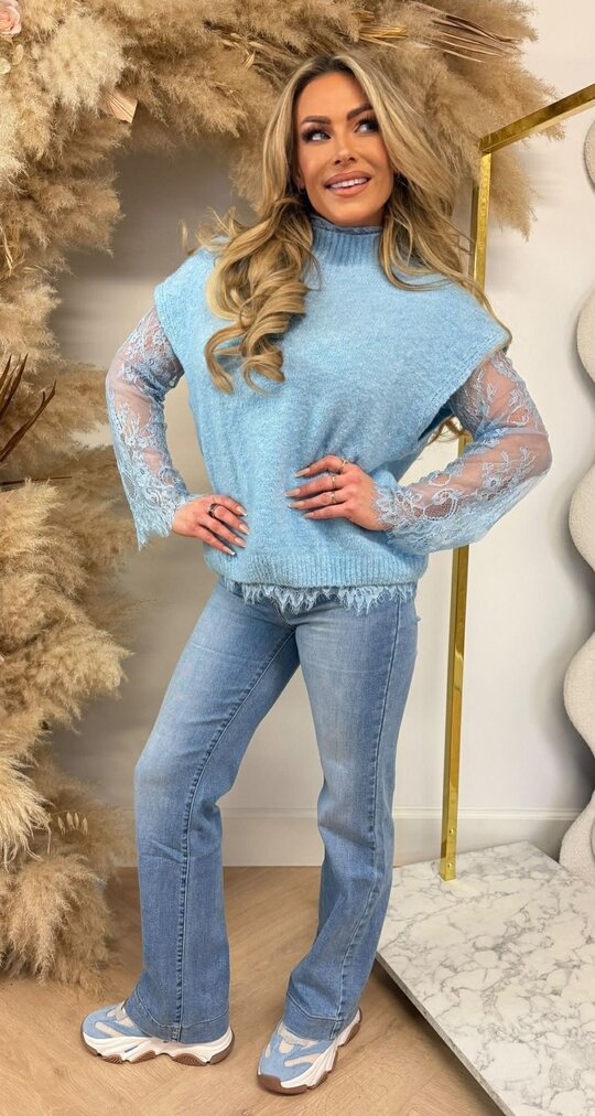 LULA SPENCER MET LACE SLEEVES 8322 BLUE