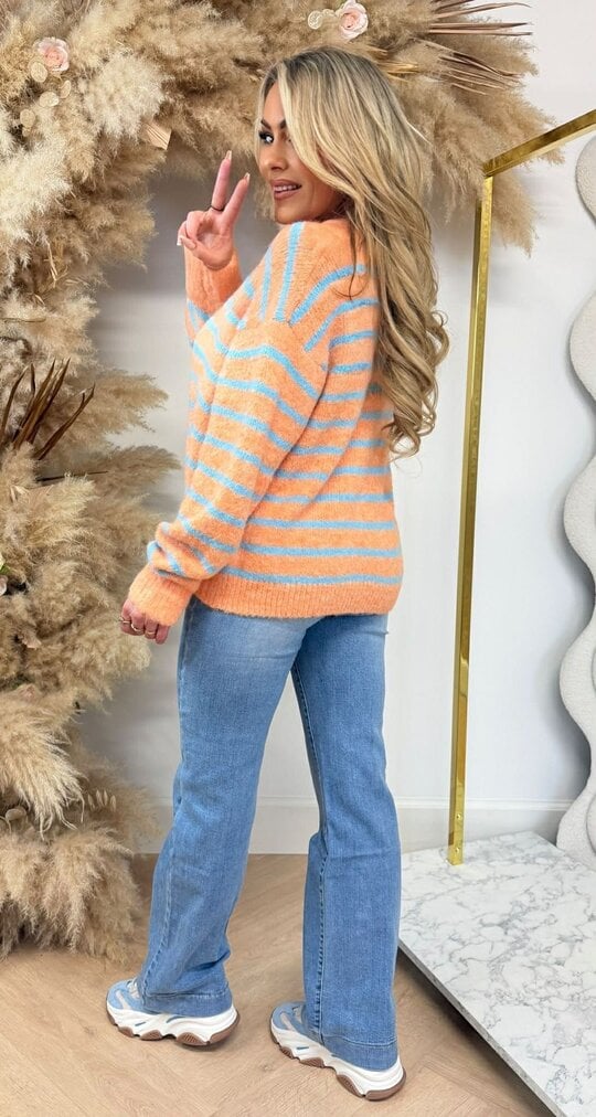 STRIPE SWEAT 1837 ORANGE/CIEL