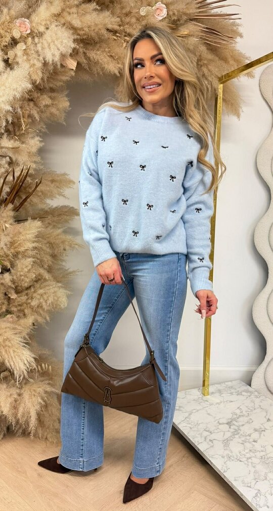 ALL OVER BOW CUTE SWEAT 737 LIGHTBLUE ALL OVER BOW CUTE SWEAT 737 LIGHTBLUE
