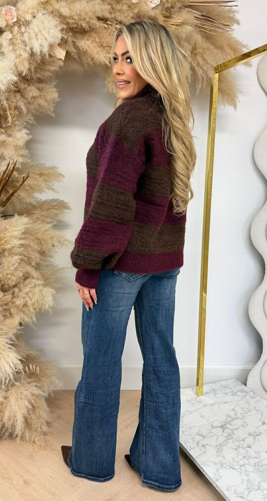 KOL STRIPE SWEAT 1944 BURGUNDY KOL STRIPE SWEAT 1944 BURGUNDY