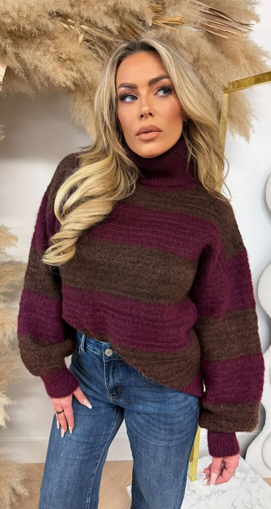 KOL STRIPE SWEAT 1944 BURGUNDY KOL STRIPE SWEAT 1944 BURGUNDY