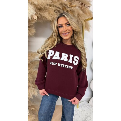 PARIS JUST WEEKEND FLEECE SWEAT *L* BORDEAUX PARIS JUST WEEKEND FLEECE SWEAT *L* BORDEAUX