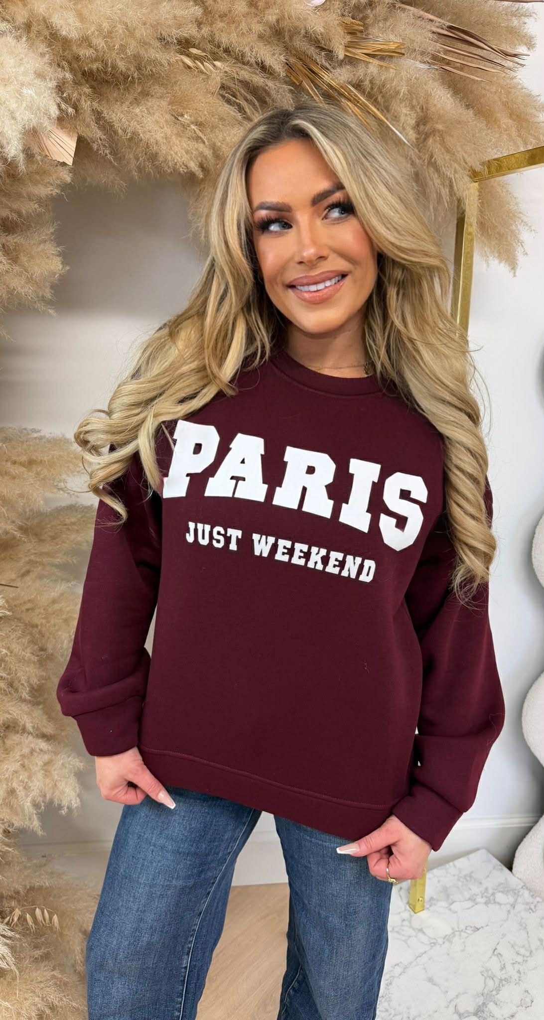 PARIS JUST WEEKEND FLEECE SWEAT *L* BORDEAUX PARIS JUST WEEKEND FLEECE SWEAT *L* BORDEAUX
